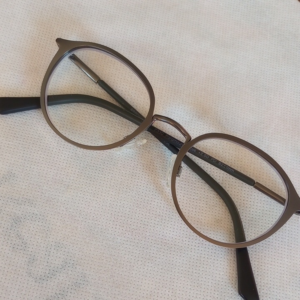 Men's Round Metal Frame Glasses - Brown